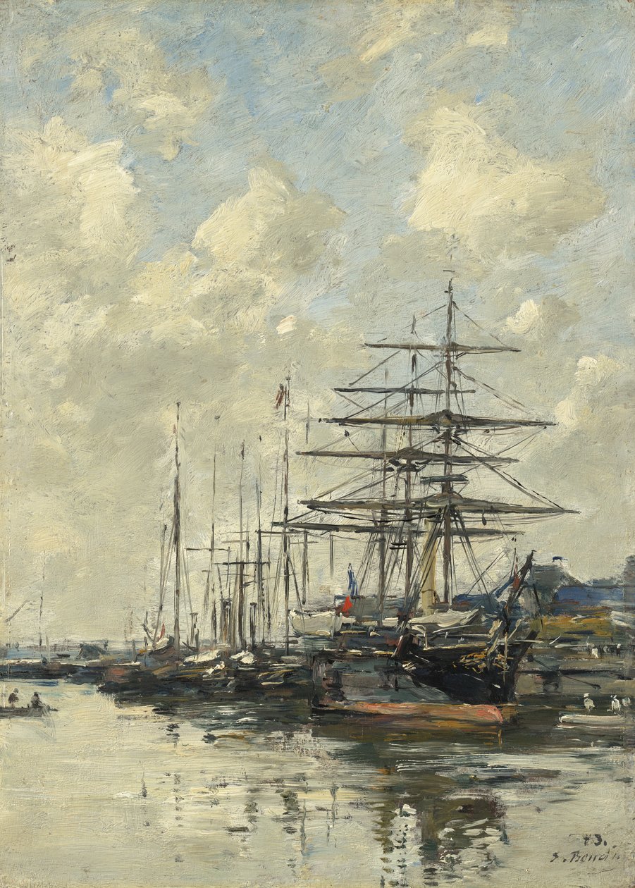 Deauville, basen łodzi, 1887 autorstwa Eugene Louis Boudin