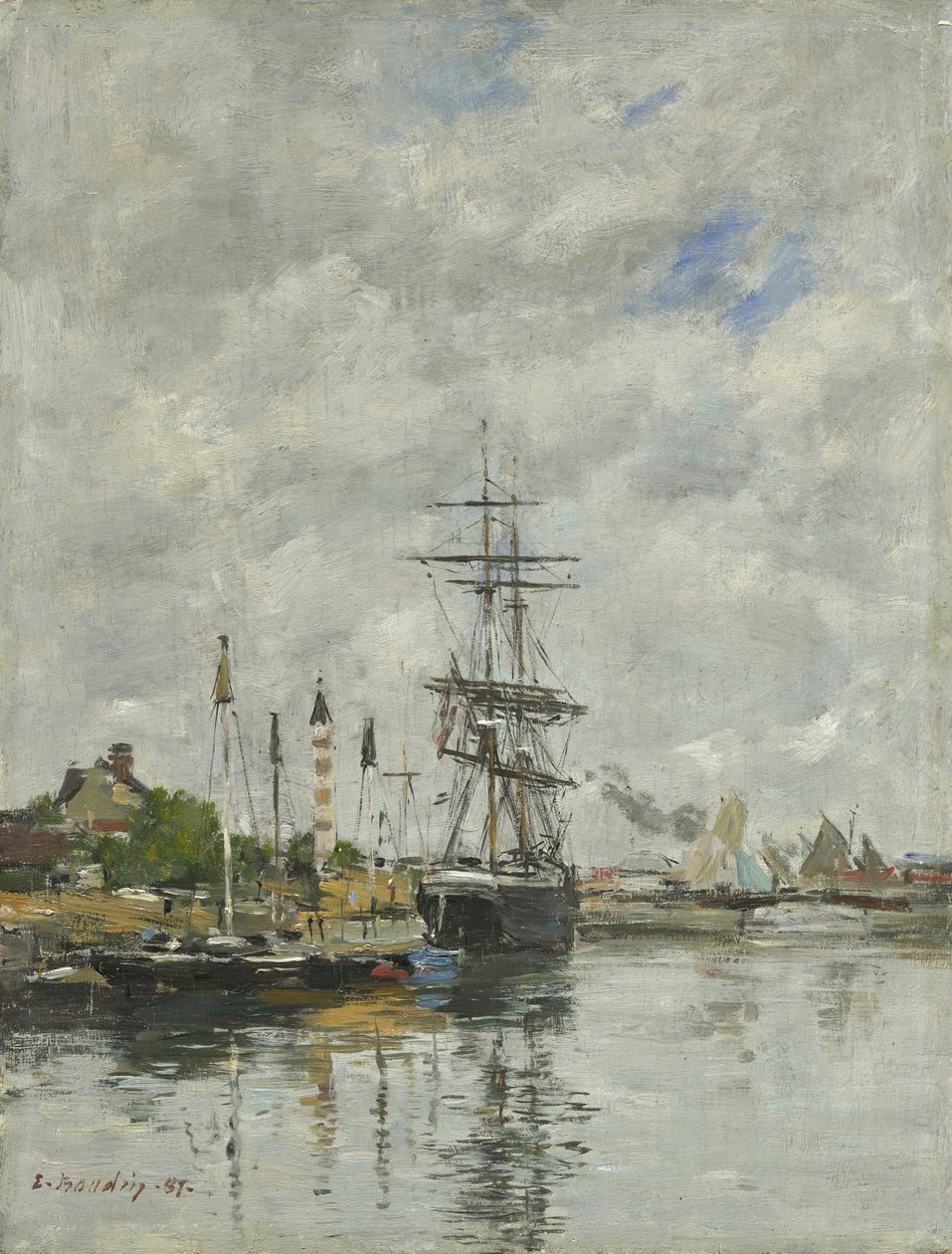 Deauville, basen łodzi, 1887 autorstwa Eugene Louis Boudin