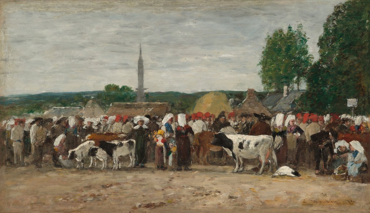 Targi w Bretanii, 1874. autorstwa Eugene Louis Boudin