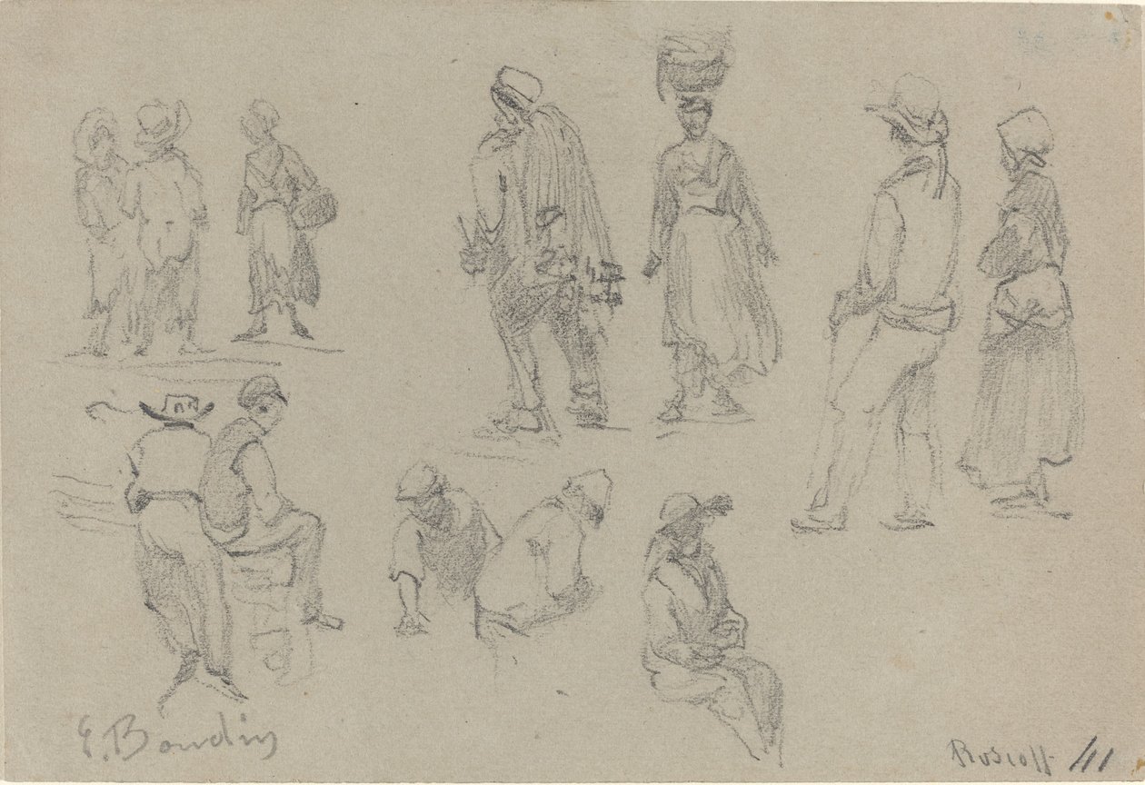 Figury prowincjonalne, koniec XIX wieku. autorstwa Eugene Louis Boudin