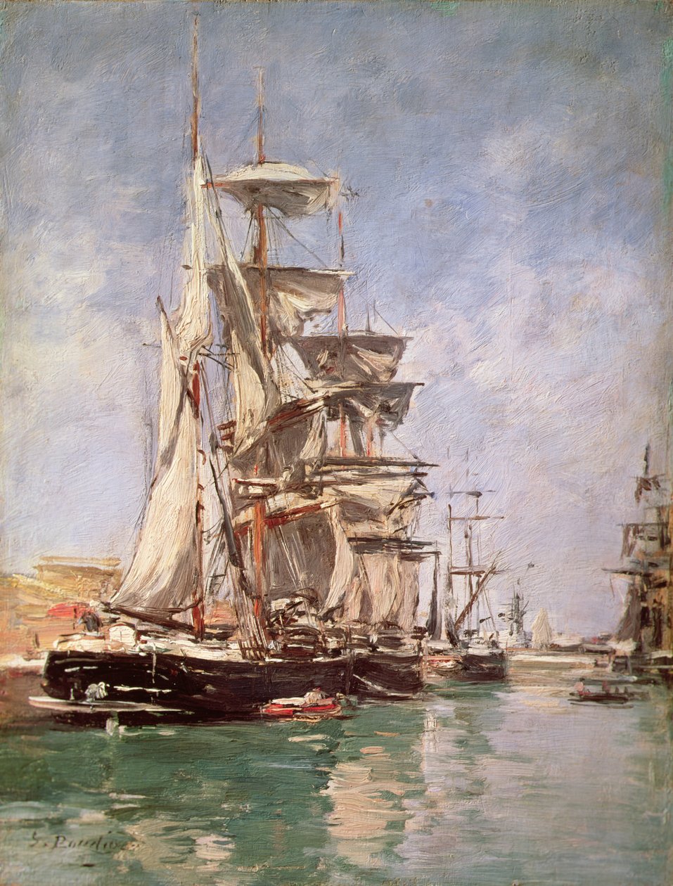 Żaglówki (olej na płótnie) autorstwa Eugene Louis Boudin