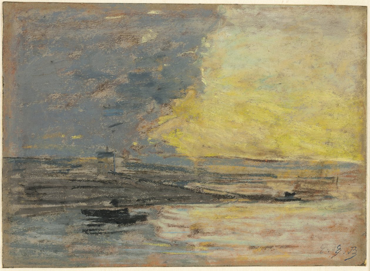 Wybrzeże, Port Honfleur autorstwa Eugene Louis Boudin