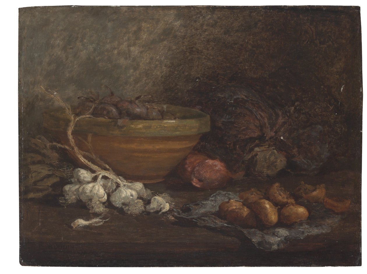 Martwa natura z cebulą, ok.1853-56 autorstwa Eugene Louis Boudin