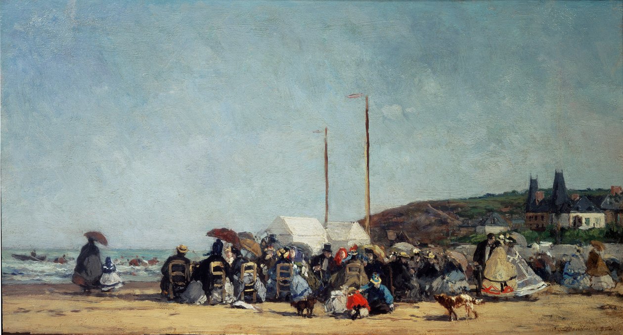 Plaża w Trouville autorstwa Eugene Louis Boudin