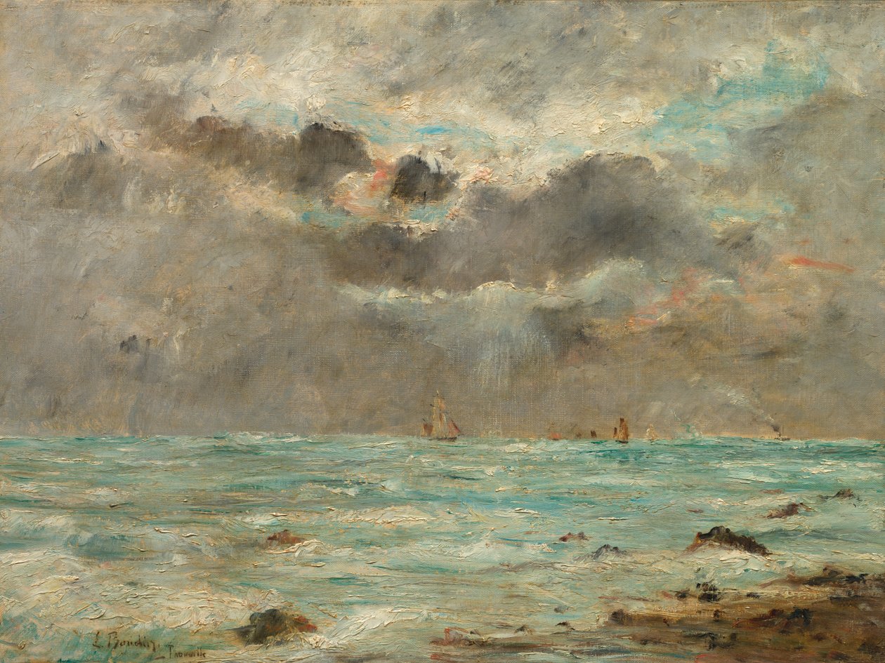 Wybrzeże w Trouville, c. 1865-1900. autorstwa Eugene Louis Boudin