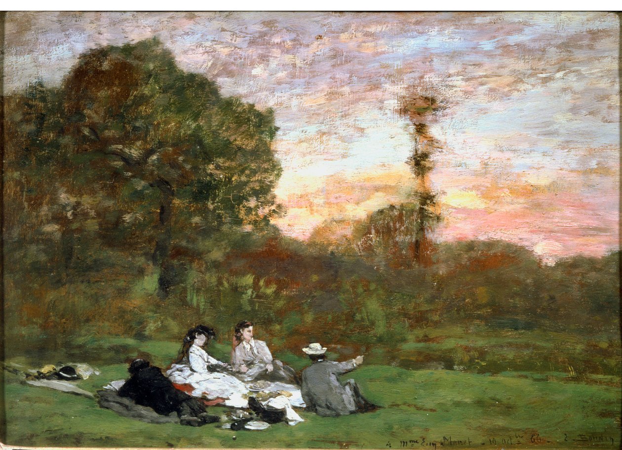 Śniadanie na trawie autorstwa Eugene Louis Boudin