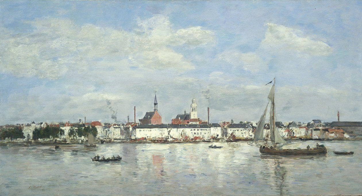 Nabrzeże w Antwerpii autorstwa Eugene Louis Boudin