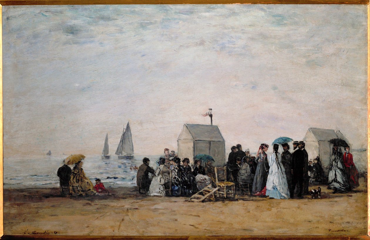 Plaża w Trouville autorstwa Eugene Louis Boudin