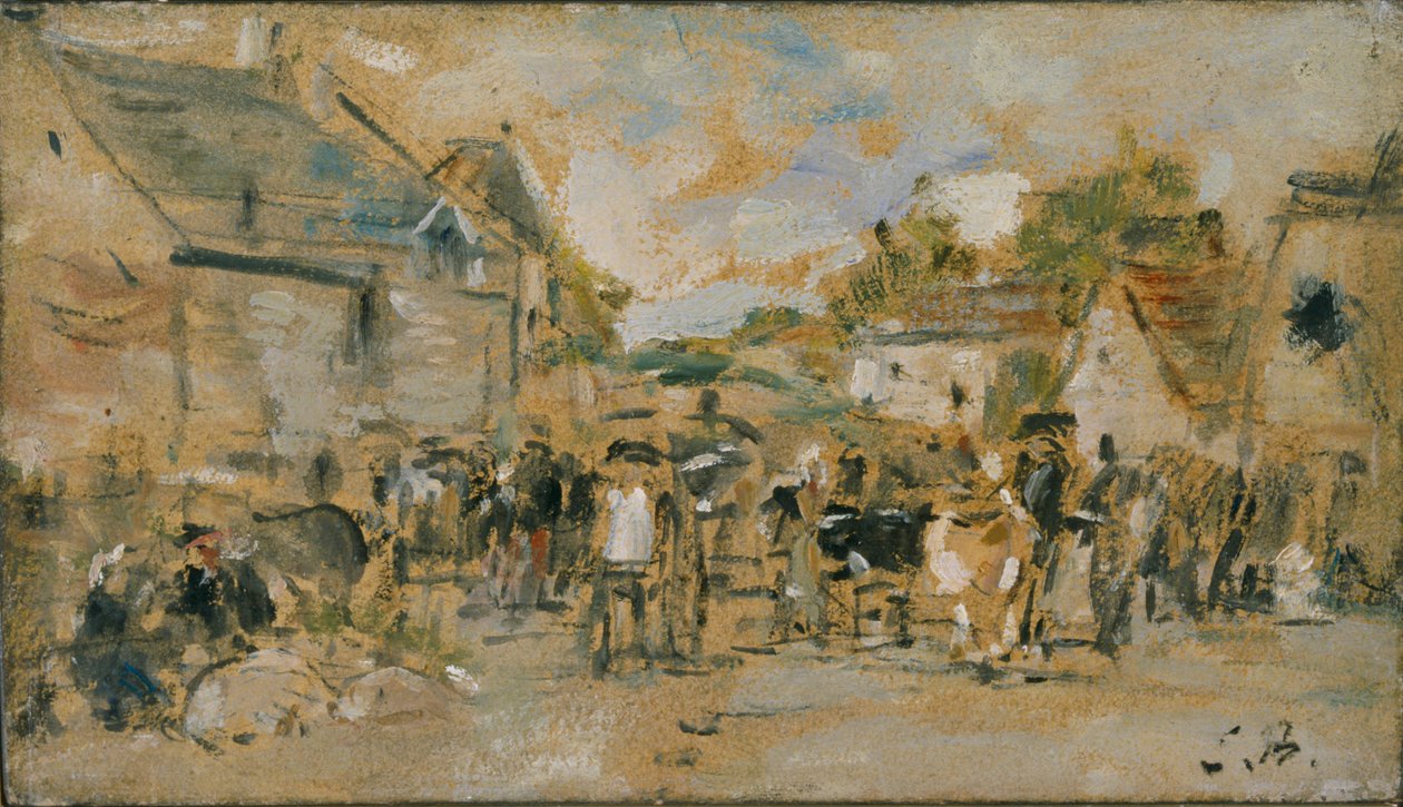 „Wioskowy Targ”, 1844-1898 autorstwa Eugene Louis Boudin