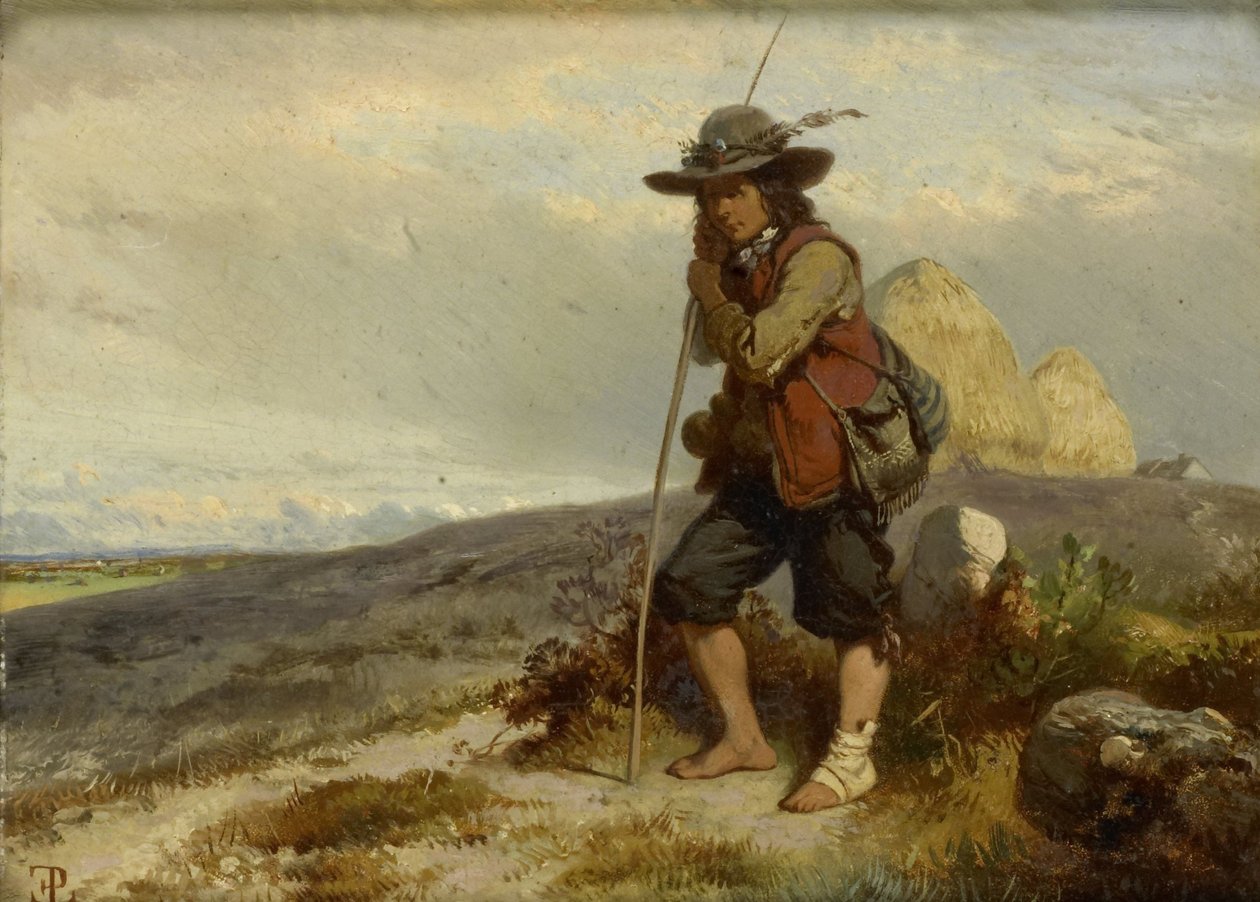 Młody pasterz autorstwa Eugene Modeste Edmond Lepoittevin