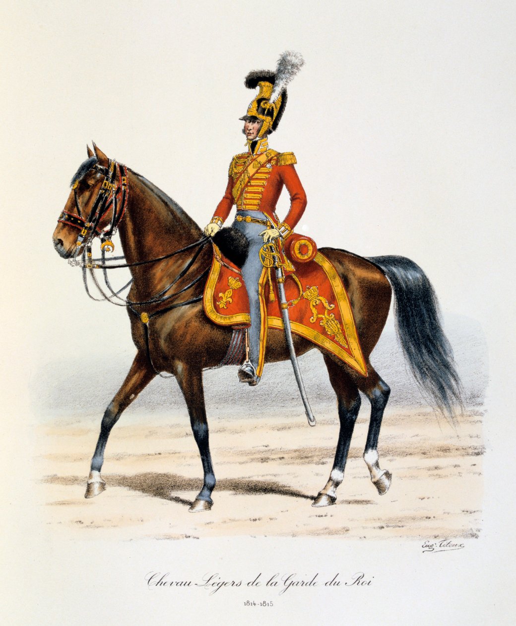 Lekkie konie gwardii królewskiej, 1814-15 autorstwa Eugene Titeux