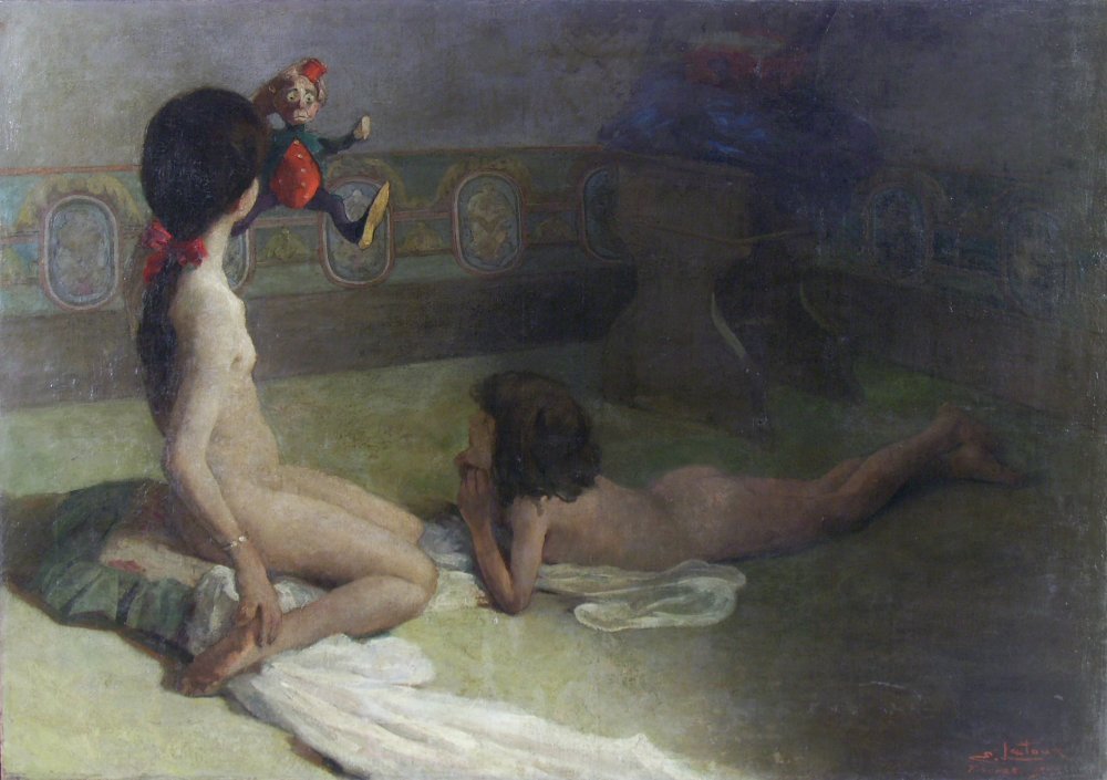 Meninas e PolichineloDziewczyny z Pulcinella autorstwa Eugenio Latour