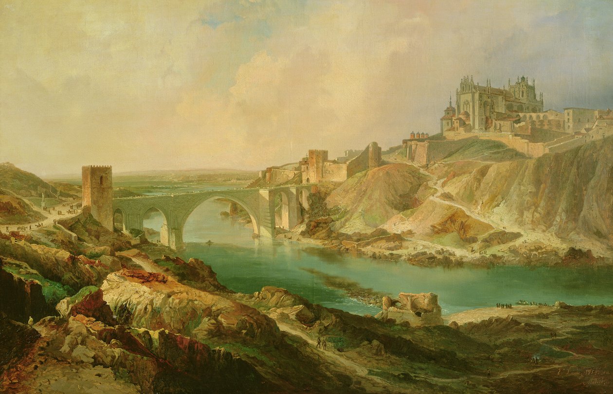 Widok na Toledo, 1854 r. autorstwa Eugenio Lucas y Padilla