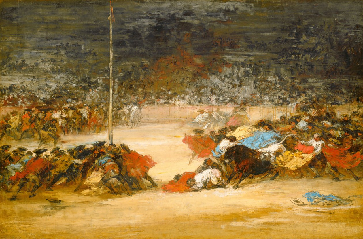 Walka byków, ok. 18901900. autorstwa Eugenio Lucas Villamil