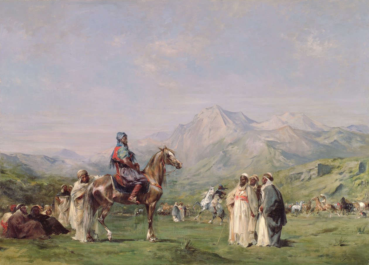 Obozowisko w górach Atlas, ok. 1865 r. autorstwa Eugène Fromentin