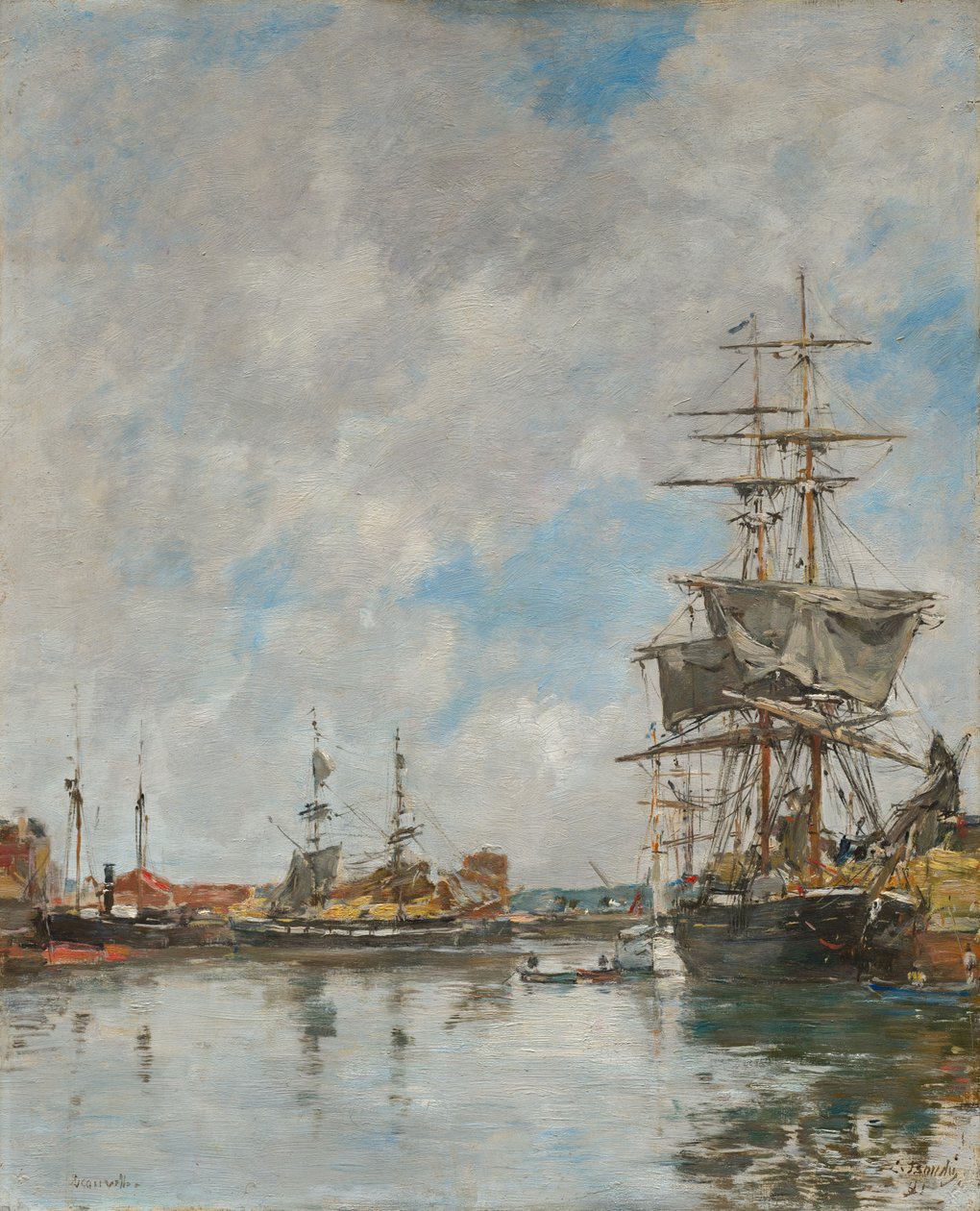 Dok w Deauville autorstwa Eugène Boudin