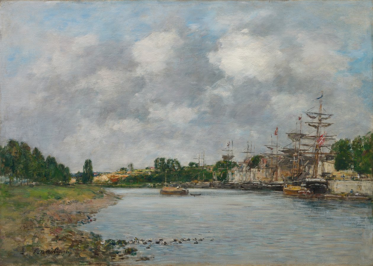 Widok na port Saint-Valéry-sur-Somme autorstwa Eugène Boudin