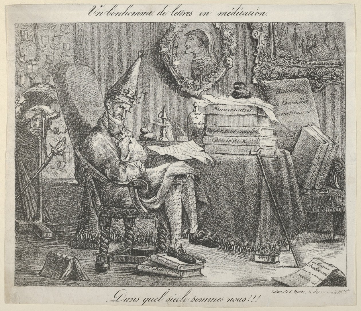 Literacki medytujący, 1821., 1821. autorstwa Eugène Delacroix