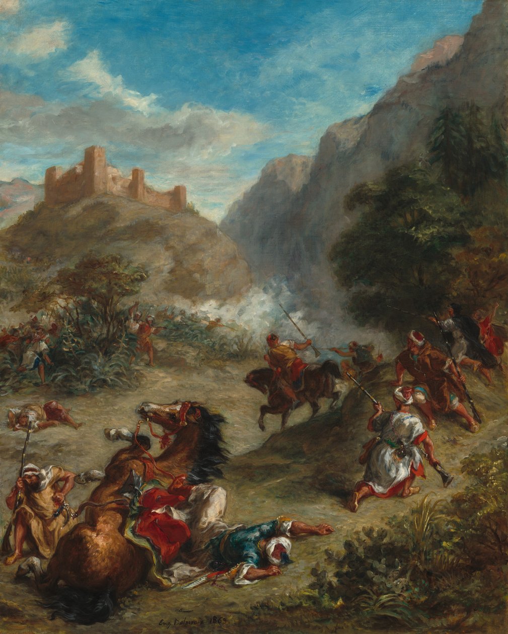 Arabowie potyczki w górach, 1863. autorstwa Eugène Delacroix