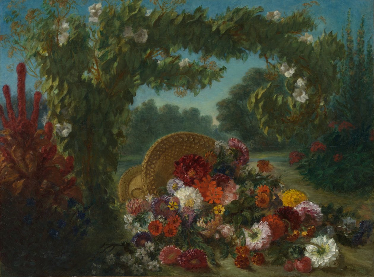 Kosz kwiatów, 1848-49. autorstwa Eugène Delacroix