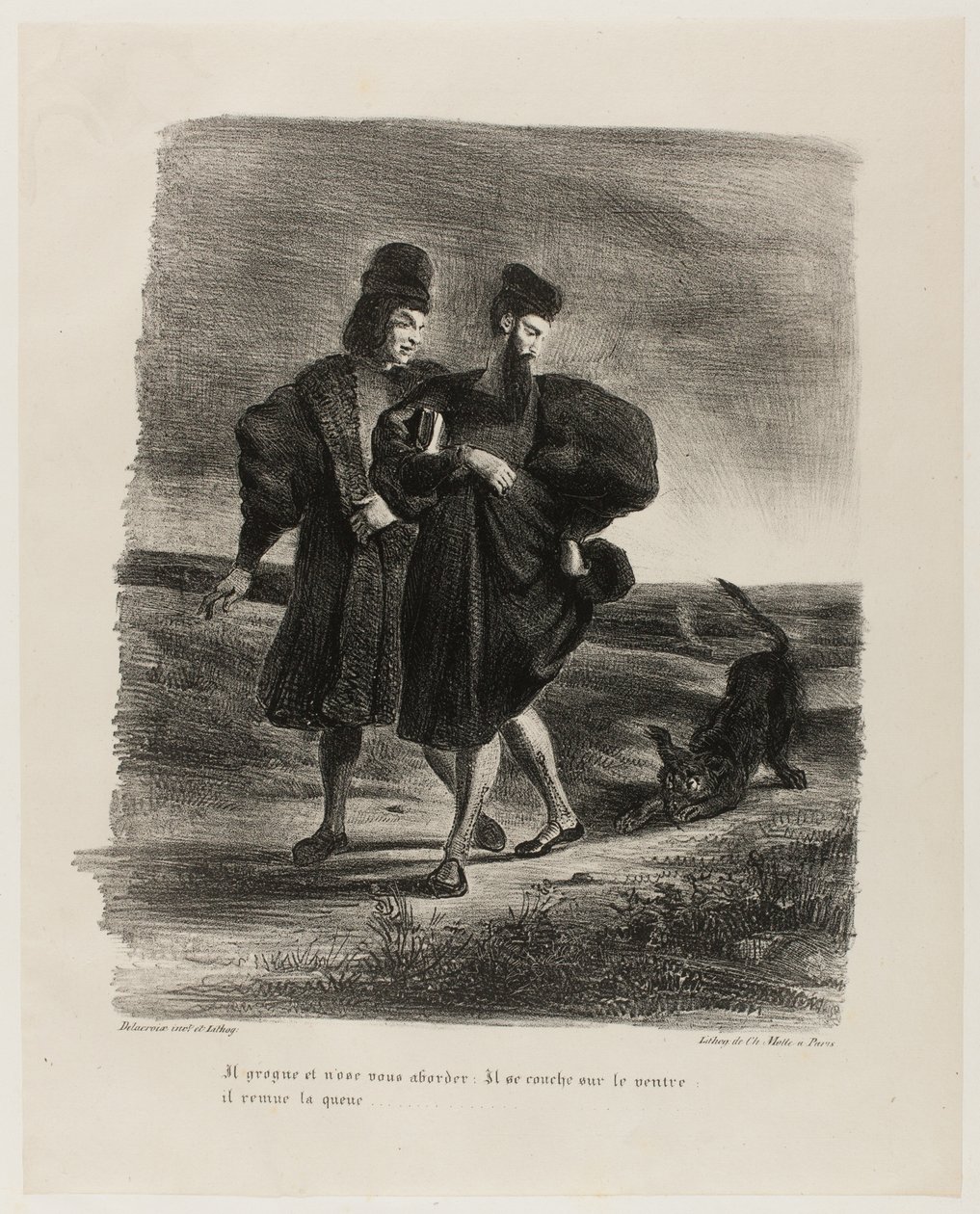 Faust, Mefistofeles i Pudel, z Fausta autorstwa Eugène Delacroix
