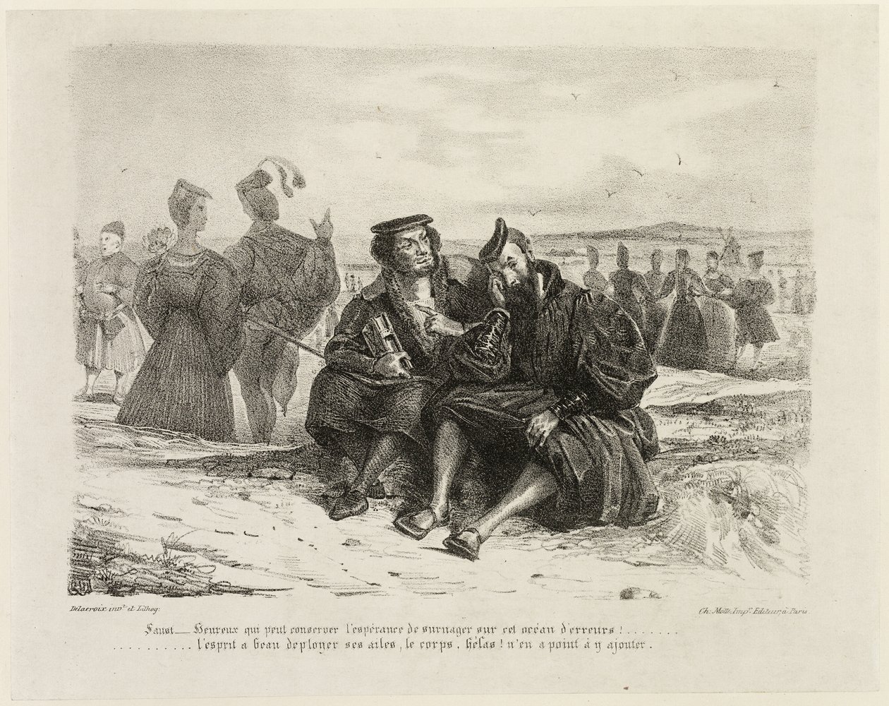 Faust i Wagner autorstwa Eugène Delacroix