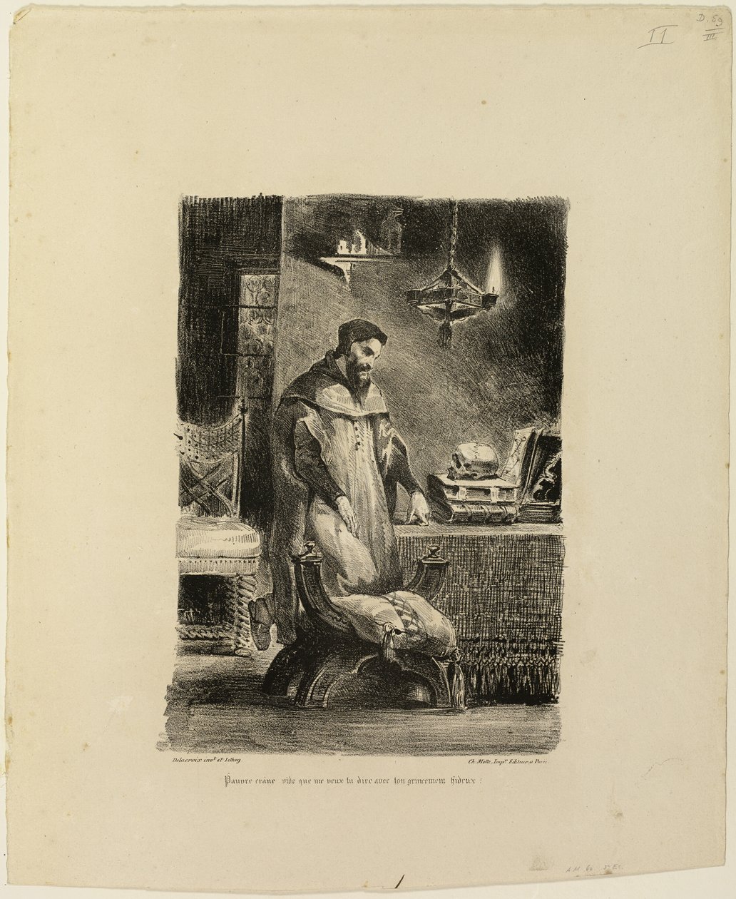 Faust w swoim gabinecie autorstwa Eugène Delacroix