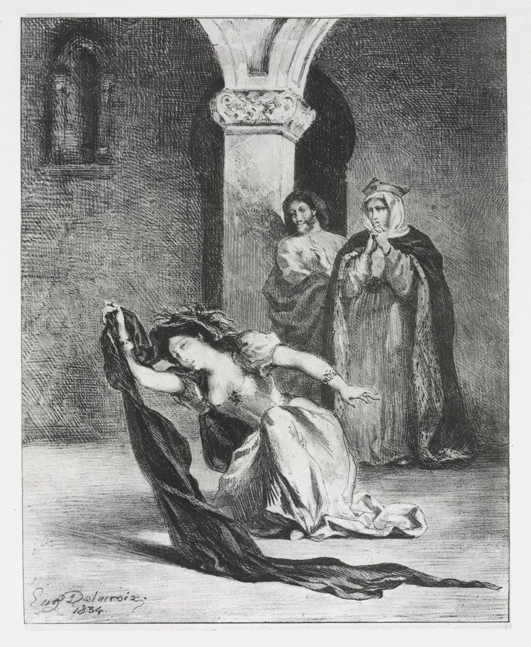 Hamlet: Pieśń Ofelii autorstwa Eugène Delacroix