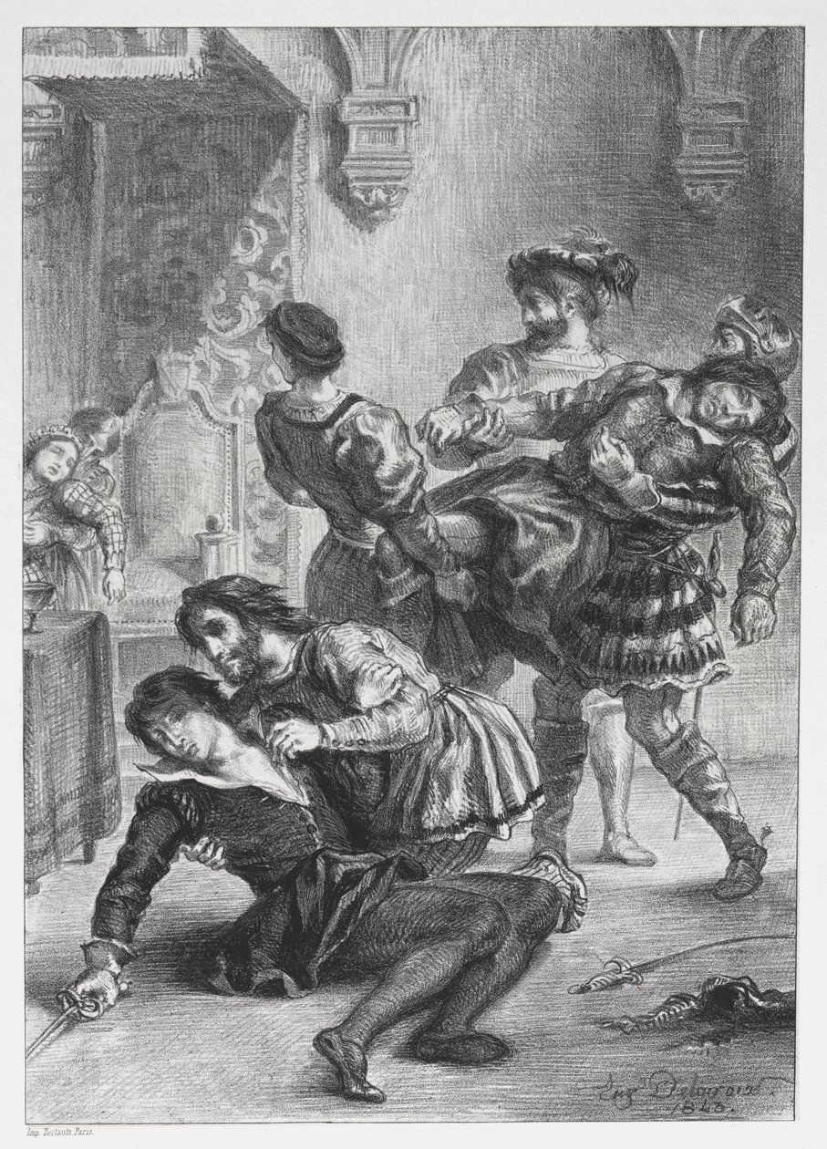 Hamlet: Śmierć Hamleta autorstwa Eugène Delacroix