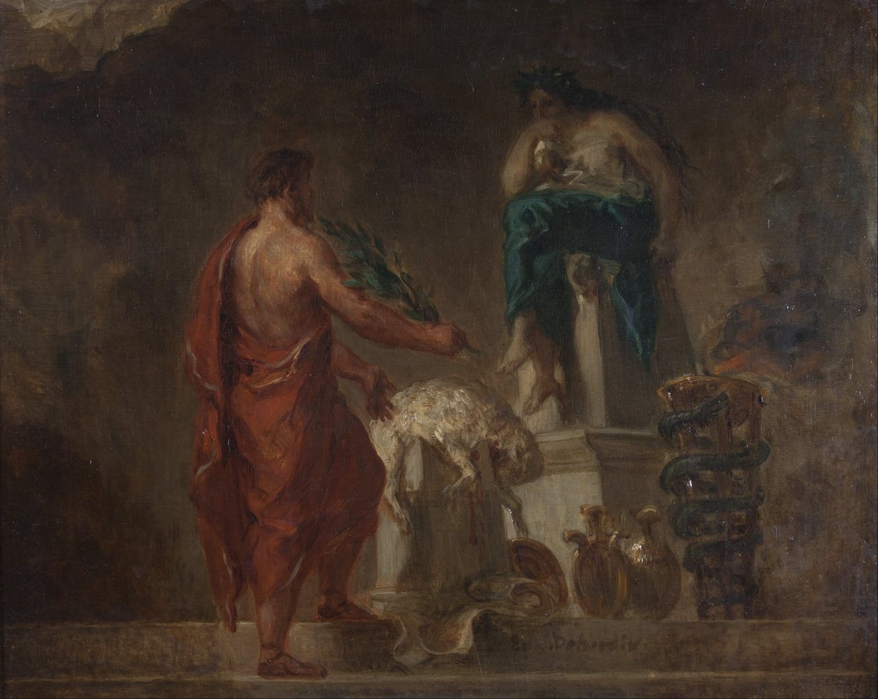 Lycurgus konsultując się z Pytią autorstwa Ferdinand Victor Eugene Delacroix