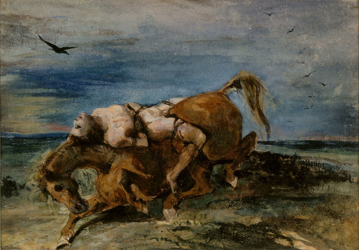 Mazeppa na umierającym koniu, 1824. autorstwa Eugène Delacroix