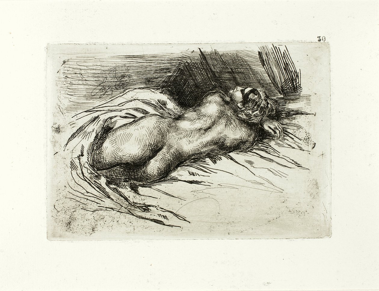 Leżąc nago, widok z tyłu autorstwa Eugène Delacroix
