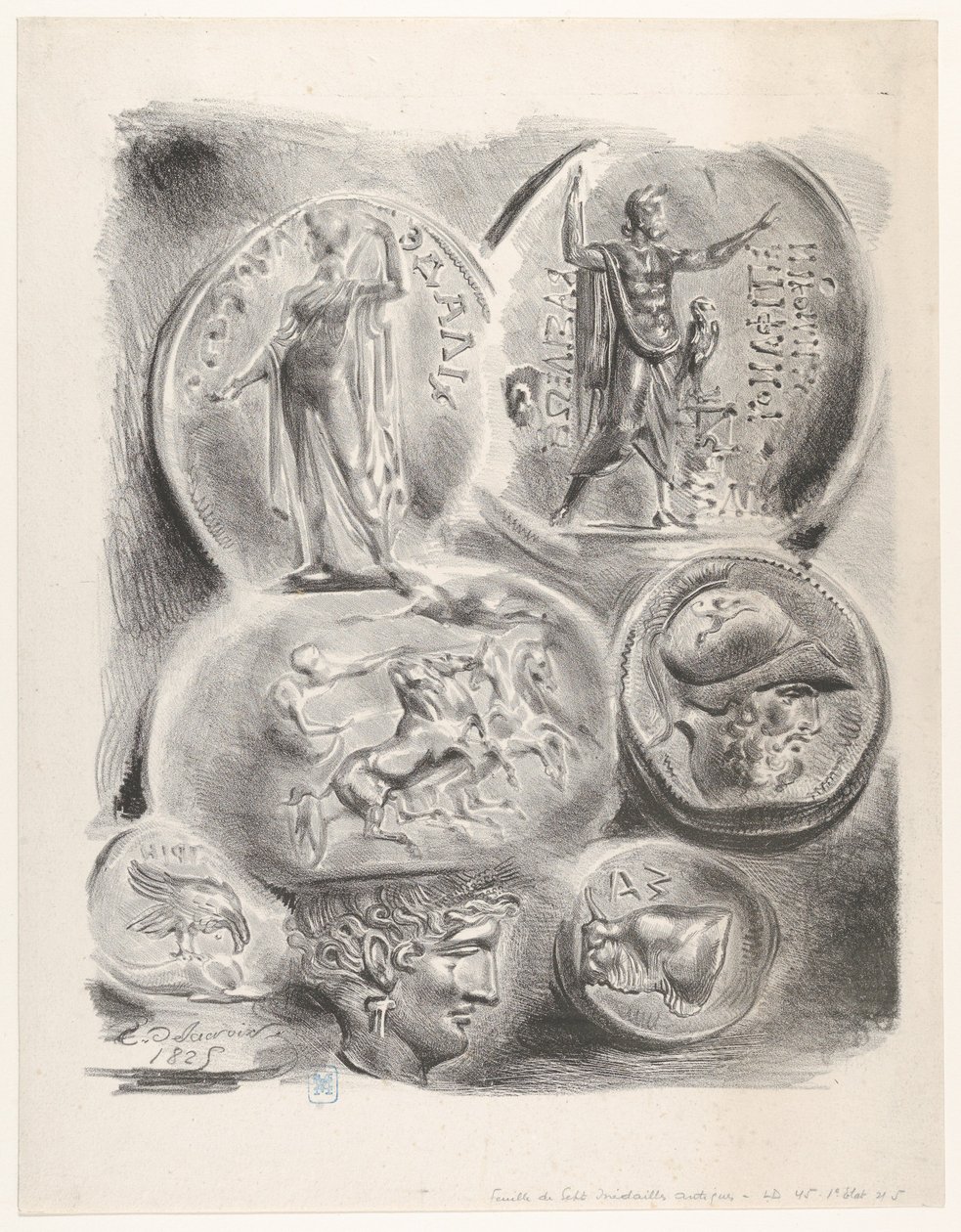 Badania siedmiu monet greckich, 1825., 1825. autorstwa Eugène Delacroix