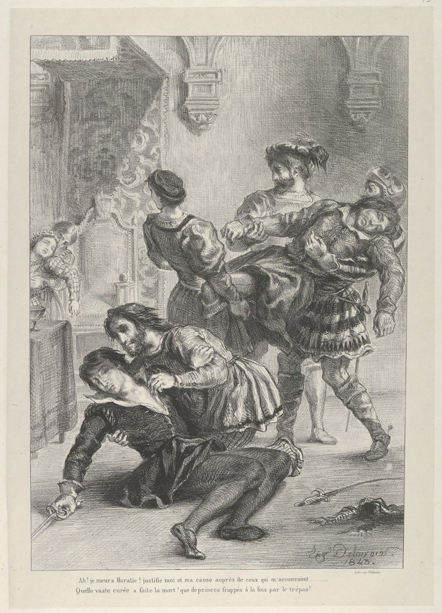 Śmierć Hamleta, 1843., 1843. autorstwa Eugène Delacroix