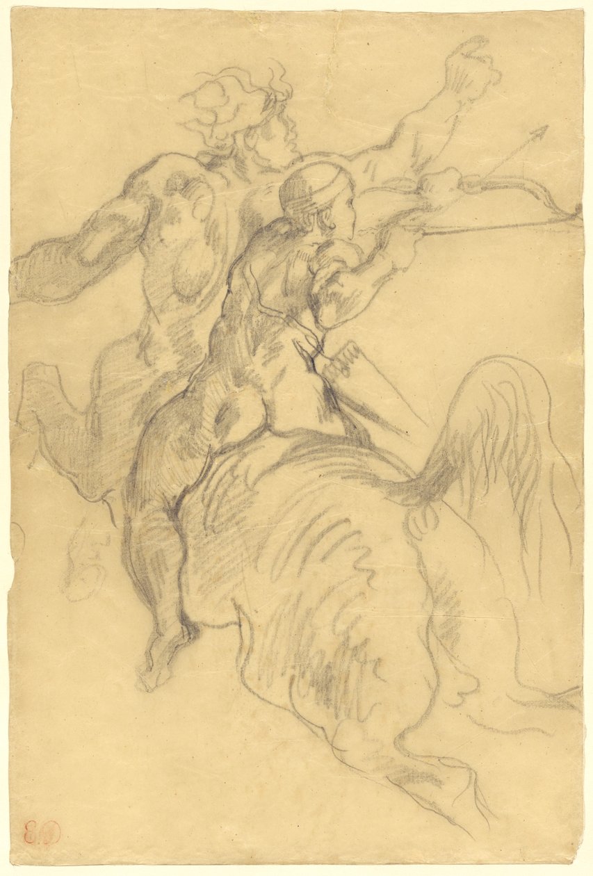 Edukacja Achillesa autorstwa Eugène Delacroix