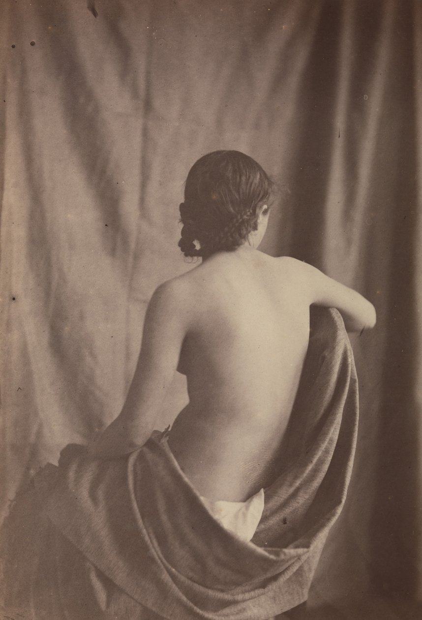 [Siedząca kobieta nago], 1853-54. autorstwa Eugène Durieu