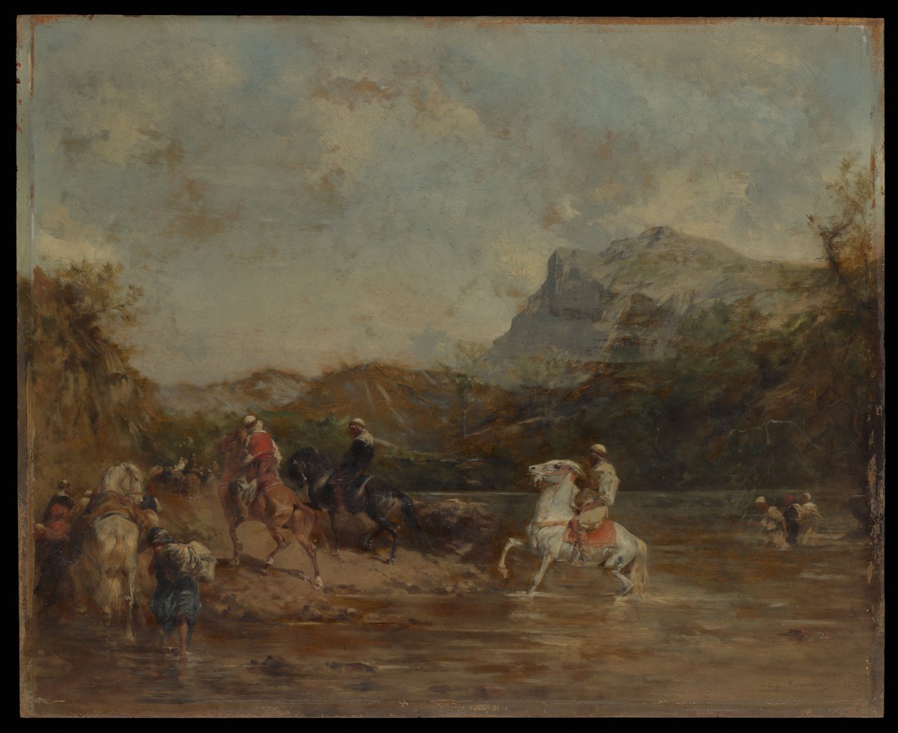 Arabowie przejeżdżający przez bród, 1873. autorstwa Eugène Fromentin