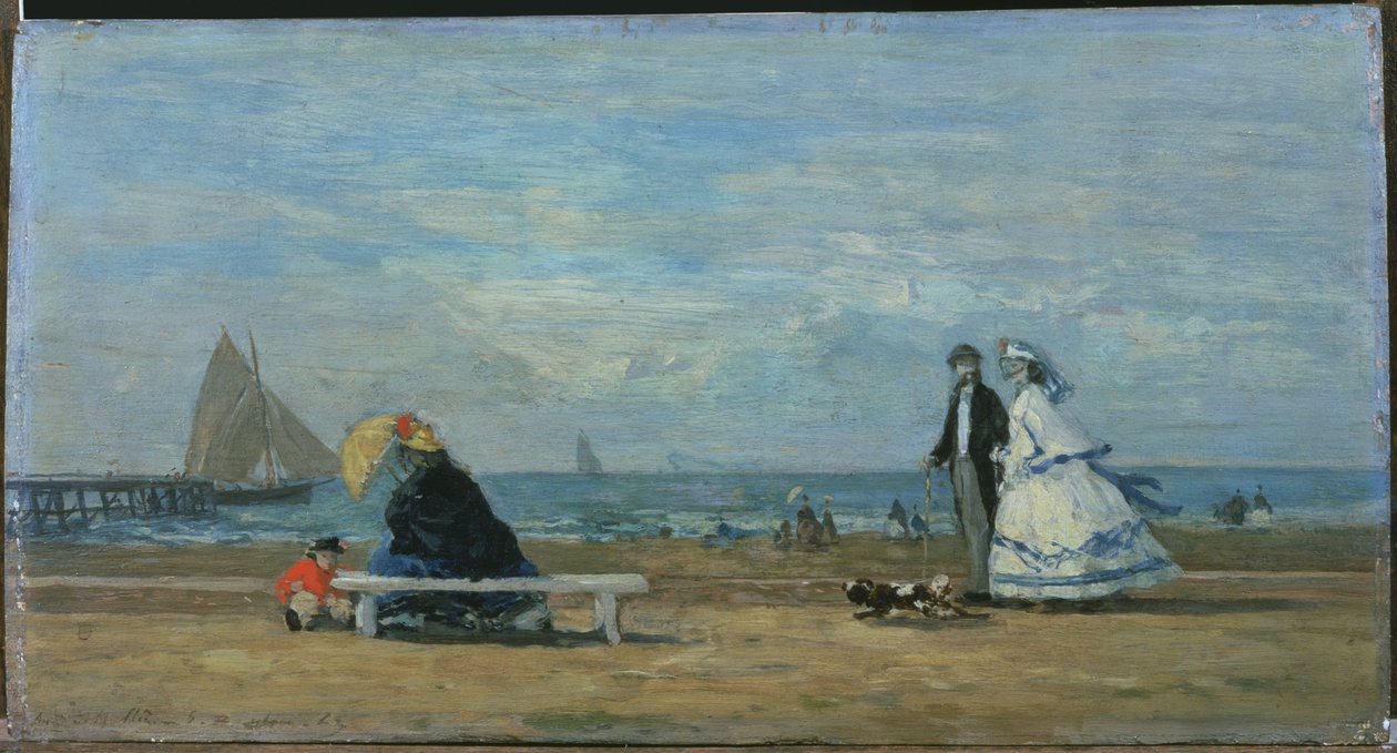 Plaża w Trouville autorstwa Eugene Louis Boudin