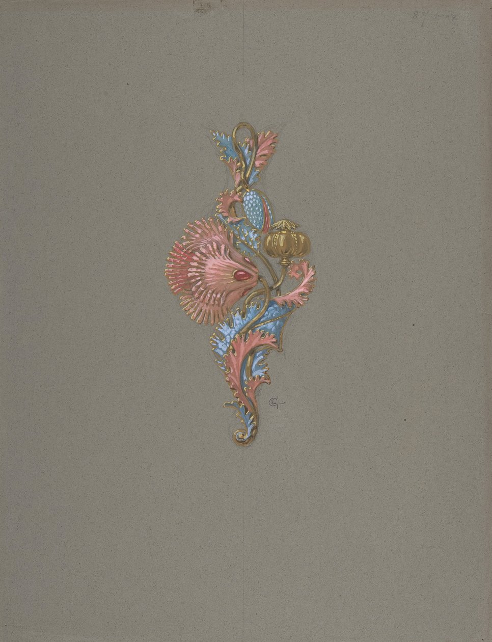 Projekt na wisior, . autorstwa Eugene Grasset