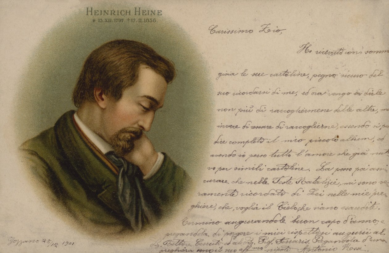 Heinrich Heine, niemiecki poeta (chromolitografia) autorstwa European School