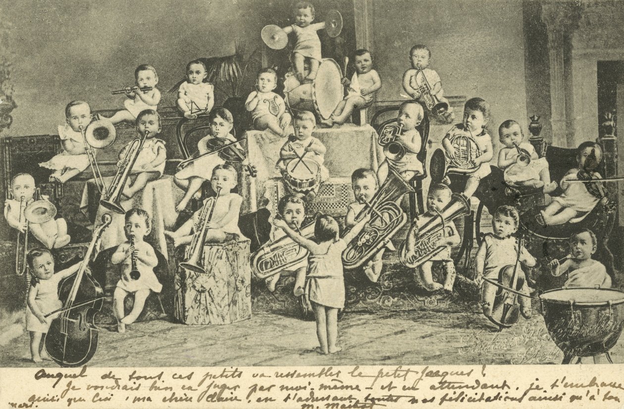 Orkiestra dzieci (litografia) autorstwa European School