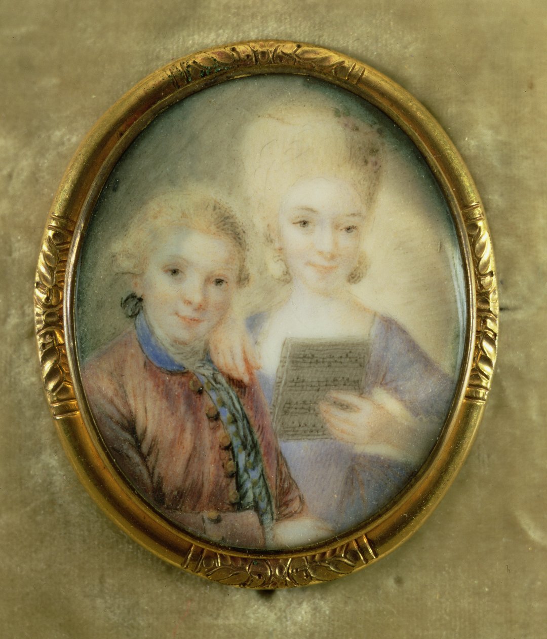 Wolfgang Amadeusz Mozart (1756-91) i jego siostra Maria-Anna, zwana Nannerl (1751-1829) autorstwa Eusebius Johann Alphen
