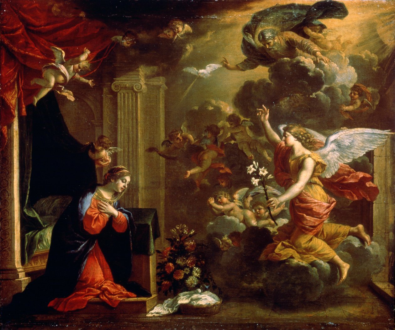 Zwiastowanie, XVII wiek. autorstwa Eustache Le Sueur