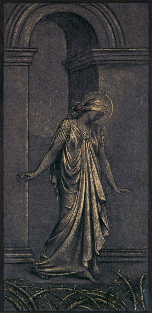 Ukończone studium do Drogi ciernistej, ok. 1897 (kreda) autorstwa Evelyn De Morgan