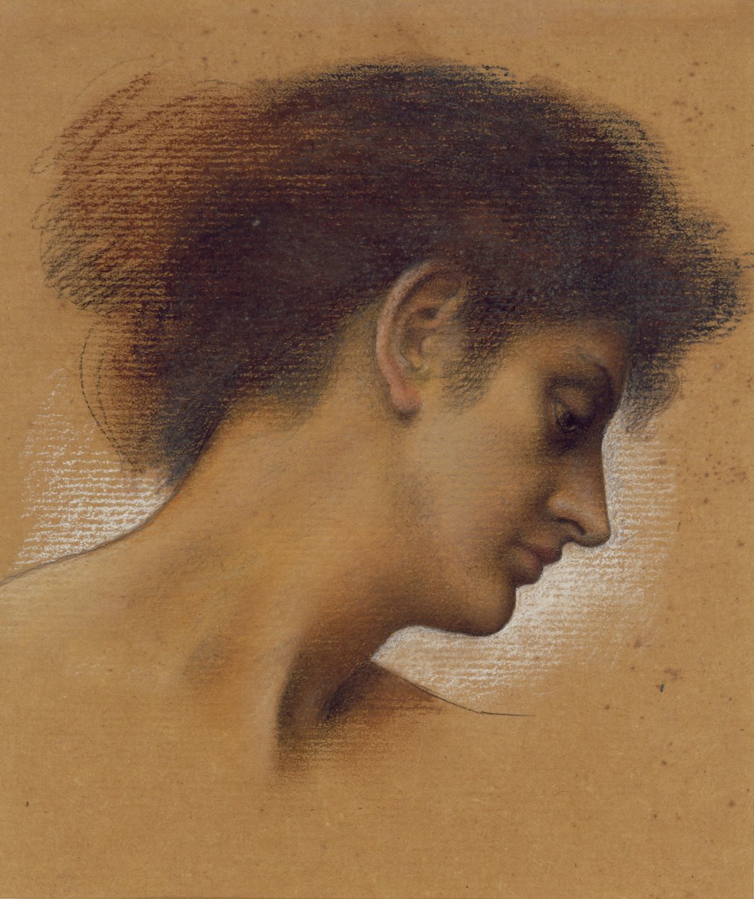 Studium głowy (pastel na papierze) autorstwa Evelyn De Morgan