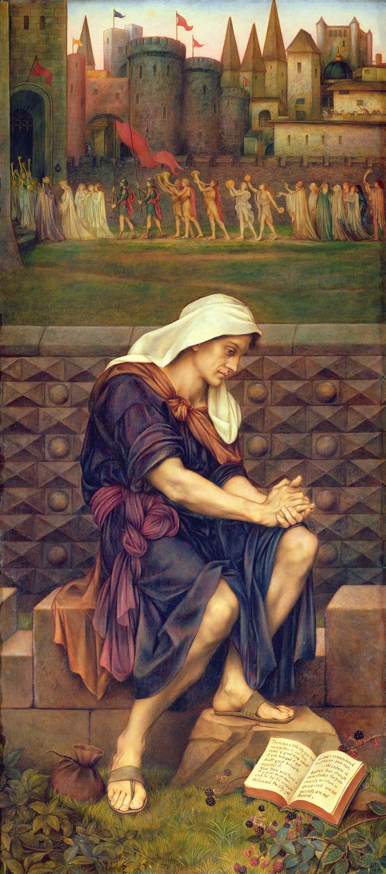 Biedny człowiek, który ocalił miasto, 1901 autorstwa Evelyn De Morgan