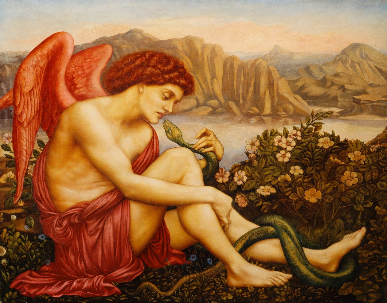 Anioł z Wężem, autorstwa Evelyn De Morgan