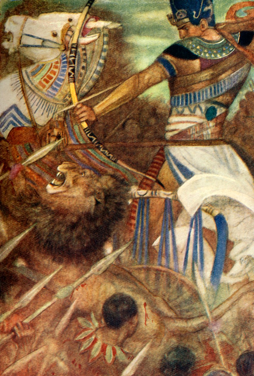„Ramzes II w towarzystwie lwa”, 1915. autorstwa Evelyn Paul