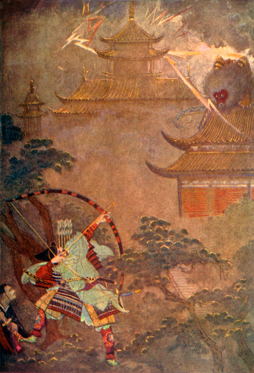 „Yorimasa zabija wampira”, 1912. autorstwa Evelyn Paul