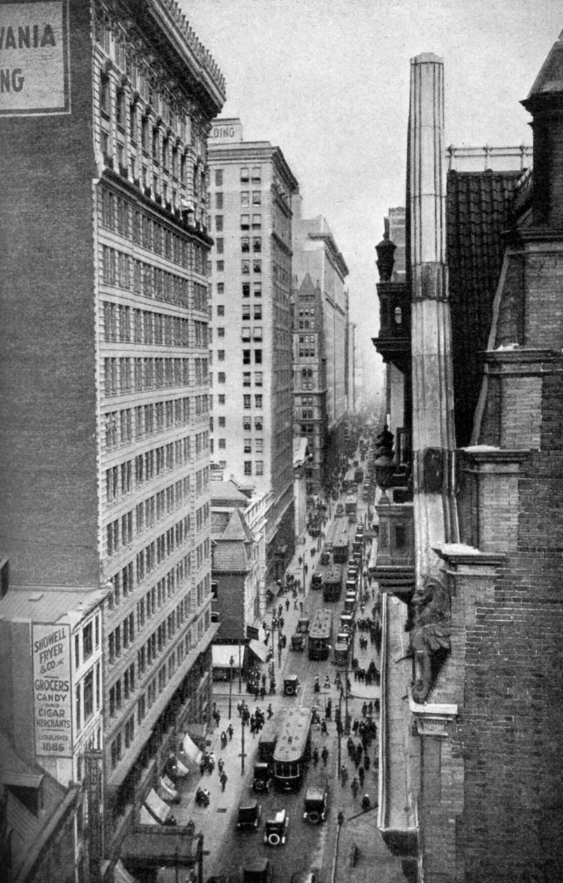 Chestnut Street, Filadelfia, Pensylwania, USA, ok. 1930 autorstwa Ewing Galloway